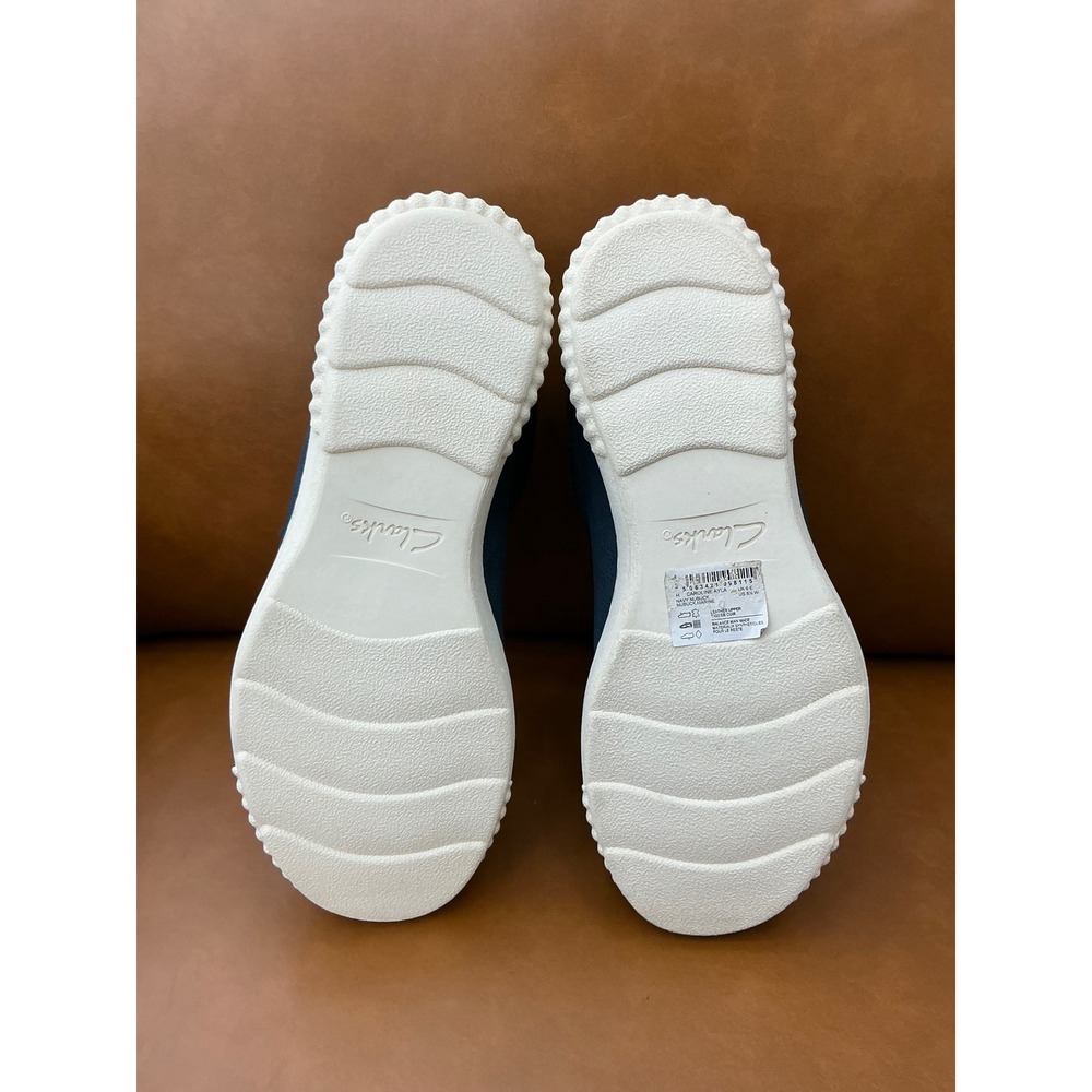 Clarks Caroline Ayla Sneakers Womens 8.5W Navy Nubuck Leather Zipper - Picture 3 of 7